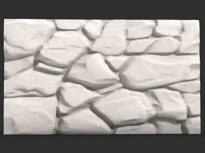 Stone Wall Barrier High Poly 3D print model purchase