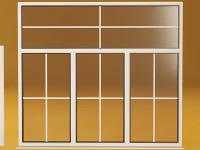 Windows collection white Low-poly 3D model