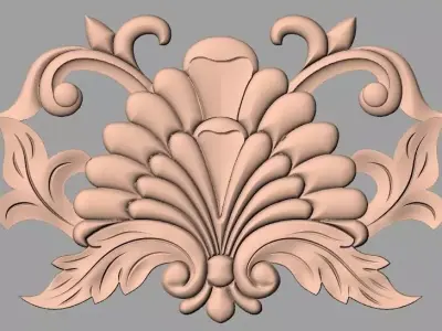 Door decorative flower 3D STL model used for CNC router E010 3D model