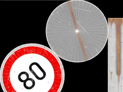 Traffic signs - Collection - PBR  Game-Ready Low-poly 3D model