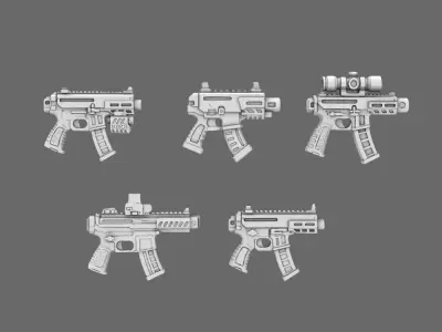 Space Knights MPX Style Pistol NOHAND 3D print model