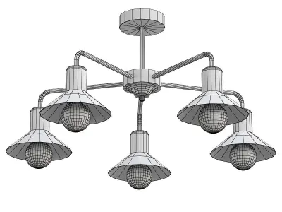 Vitaluce7 ceiling light with five lights 3D model
