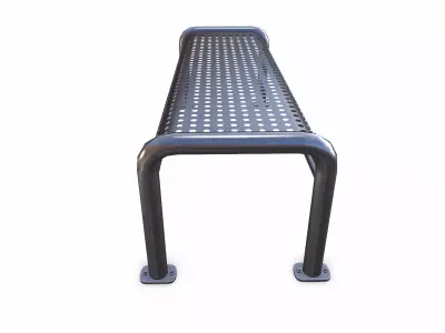 Metal Street Bench 02 Low-poly PBR Low-poly 3D model