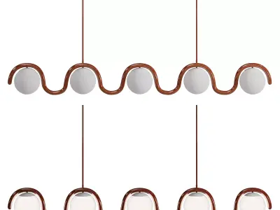 Lenox 5 Globe Linear Chandelier V by Astraeus Clarke 3D model