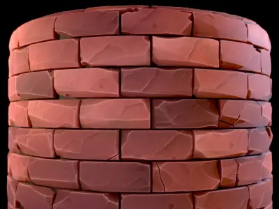 Brick Wall Stylized Substance PBR material and textures Texture