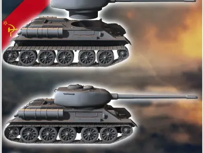 T-34-100 tank destroyer - Soviet army WW2 Second World East fron 3D print model