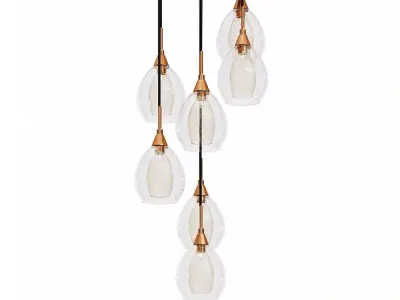 Light Ceiling Fitting Copper 3D model