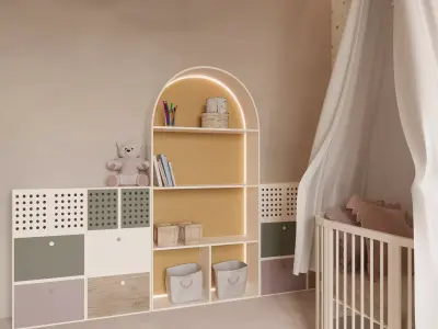 Baby Girl Bedroom Interior Design with Playful Decor 3D model