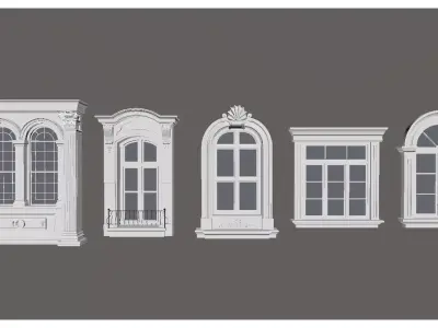  European-style windows 3D model