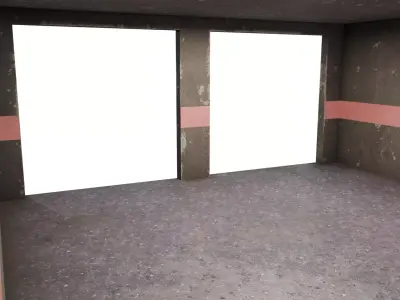 Simple Garage Building Low-poly 3D model