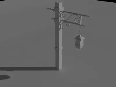 Lamp post Low-poly 3D model