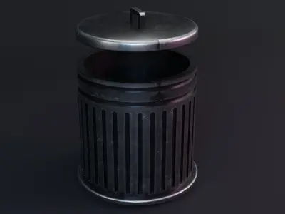 Trash Can - Game Ready - PBR 3D Model Low-poly 3D model