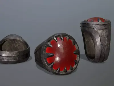 Skull Ring Low-poly 3D model