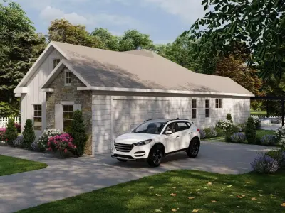 3D Exterior Scene 3D model design garden and landscape 3D 3D model