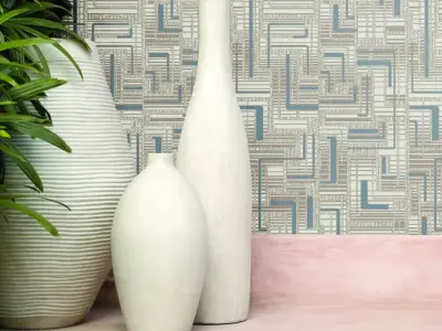 Embossed Geo Maze Wallpaper Texture