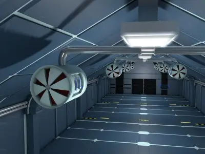 scifi warehouse 3D model