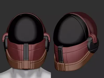 High quality scifi helmet high poly sculpt ver 4 3d printable  3D model purchase