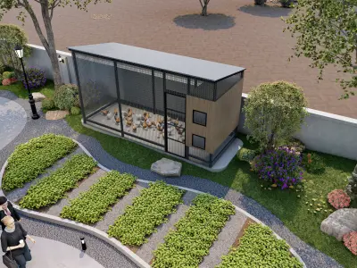 Modern Japanese Garden 3D model