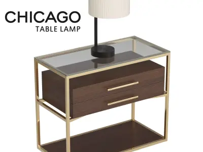 Chicago Table Lamp Low-poly 3D model