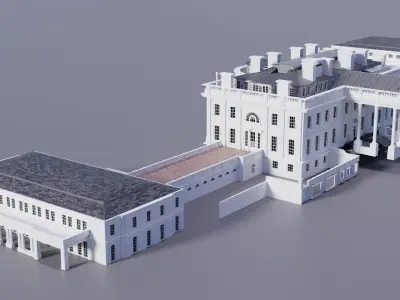 White House 3D Model and extras 3D model