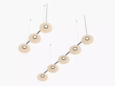 Devorm Split Straight Rail Pendant Dome Lamps 3D model