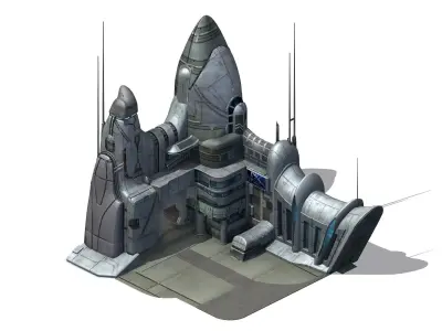 Sci Fi Building-Airport 01 3D model