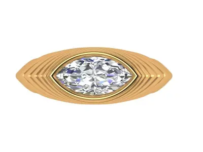 Marquise Diamond Gents Ring 3D print model