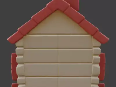 Stylized Valentine House 3D Model Low-poly 3D model
