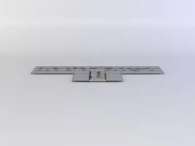 Road with weed Low-poly 3D model