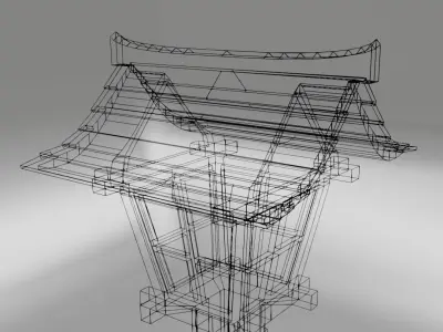 Japanse lantern Low-poly 3D model