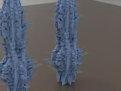 Space Station laboratory tower base 3D model