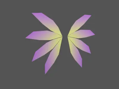 Low Poly Wings v3 004 Free low-poly 3D model