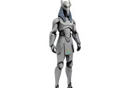 Futuristic Anubis Cyborg Robot Sci-Fi Egyptian God Mech Low-poly 3D model