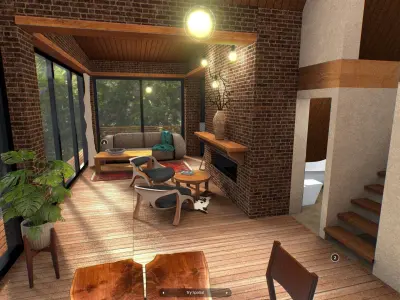 VR cabin in a forest 2023 Low-poly 3D model