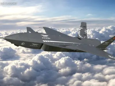  Bayraktar Kizilelma Fighter Jet Flying 