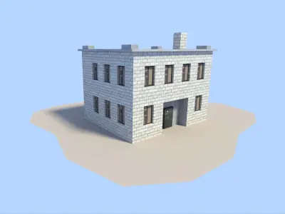 building house in minecraft Low-poly 3D model