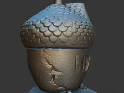 acorn cute forest house squirrels 3D print model