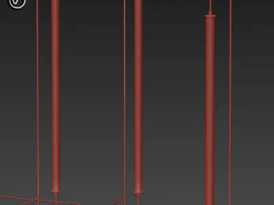 Linear Metal Led Floor Lamp 3D model