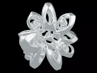 Abstract Flower Shape v1 002 Low-poly 3D model