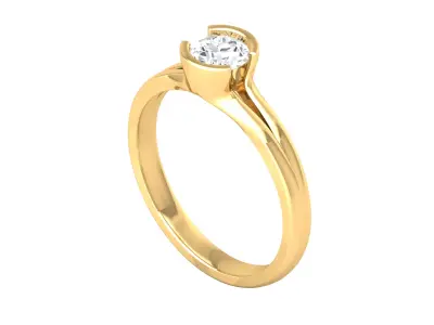 Lovely Solitaire Ring Diahart Diamond 3D print model