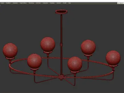Beverly hills oval chandelier Low-poly 3D model