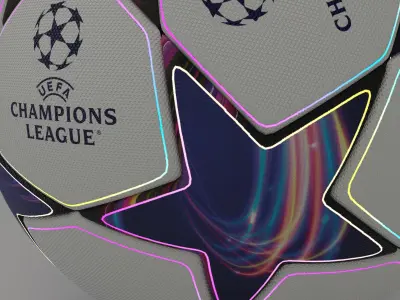3D Champions League Lighting Ball 3D model