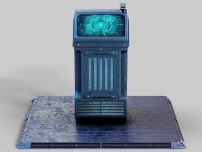 Sci-fi Computer Terminal Low-poly 3D model