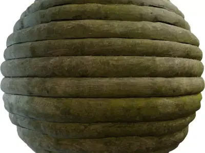 Moss Toned Driftwood Poles PBR Texture 4K Texture
