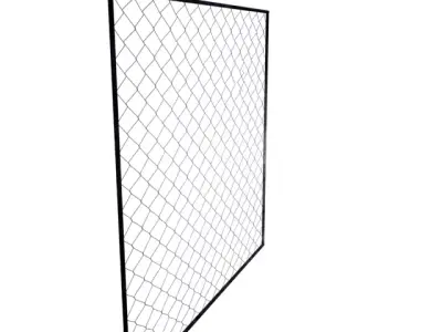 Fence background with in foreground Low-poly 3D model