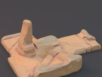 Stone plate 3D model