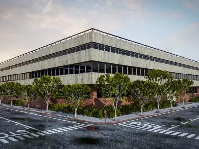 URBAN CITY BUILDING 14 Low-poly 3D model