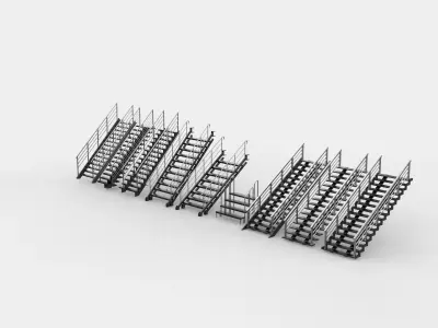 Metal Staircase set 3D model