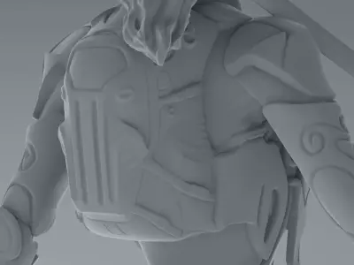 Cyber Fantasy Female Character Resin Figure 3D print model