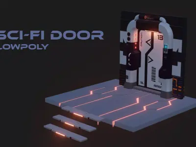 Scifi Door Low-poly 3D model